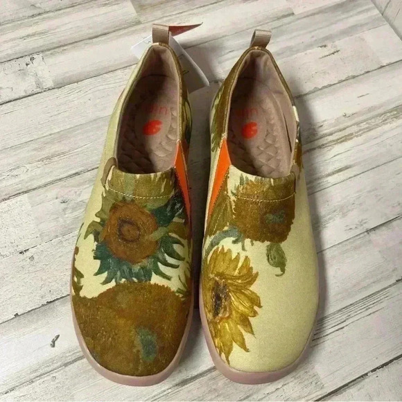UIN Men's Walking Shoes Canvas Casual Comfort Loafers (Van Gogh Sunflowers) - Picture 7 of 12